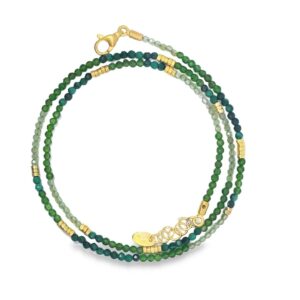 Steinkette 925 AG gelb vergoldet