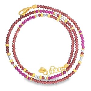 Steinkette 925 AG gelb vergoldet