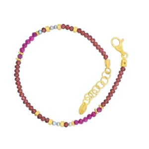 Steinarmband 925 AG gelb vergoldet