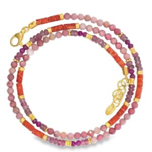 Steinkette 925 AG gelb vergoldet