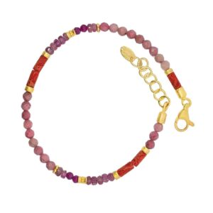 Steinarmband 925 AG gelb vergoldet