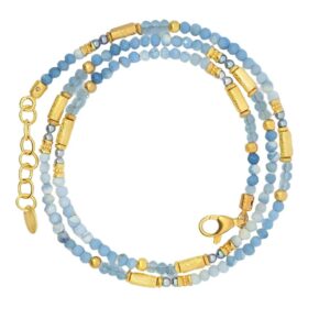 Steinkette 925 AG gelb vergoldet