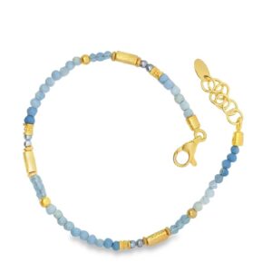 Steinarmband 925 AG gelb vergoldet