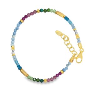 Steinarmband 925 AG gelb vergoldet