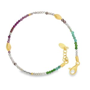 Steinarmband 925 AG gelb vergoldet