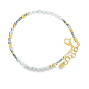 Steinarmband 925 AG gelb vergoldet