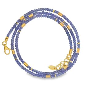 Steinkette 925 AG gelb vergoldet