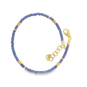 Steinarmband 925 AG gelb vergoldet