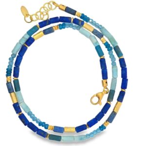 Steinkette 925 AG gelb vergoldet