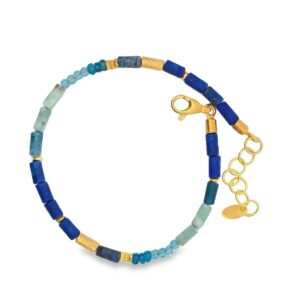 Steinarmband 925 AG gelb vergoldet