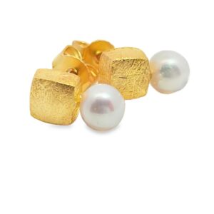 Ohrstecker Perle 925 AG gelb vergoldet