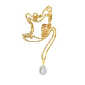 Collier mit Perle 925 AG gelb vergoldet