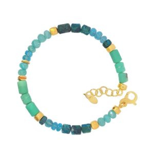 Steinarmband 925 AG gelb vergoldet