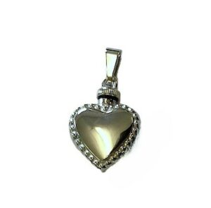 Anhänger Symbole Urne Herz 925 Ag rhodiniert