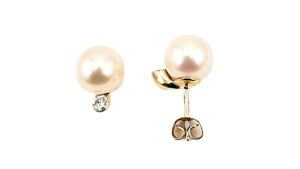 Ohrstecker Perle 585 GG
