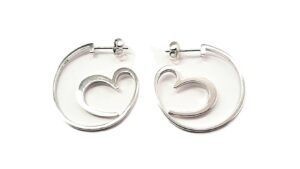 Creolstecker Herz 925 Ag rhodiniert