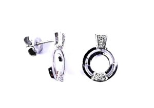 Ohrstecker Mehrsteiner 925 Ag rhodiniert