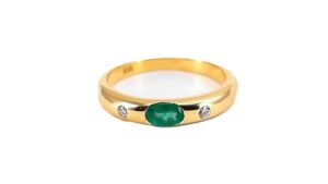 Damenring Mehrsteiner Bandring 750 GG