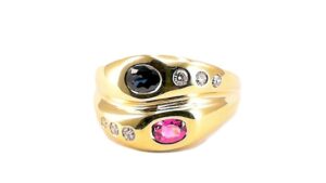 Damenring Mehrsteiner Bandring 585 GG