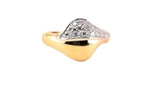 Damenring Mehrsteiner 585 GG/Rhodiniert