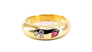 Damenring Mehrsteiner Bandring 585 GG