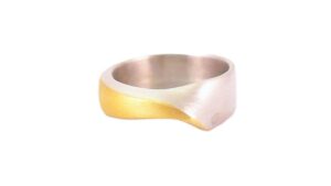 Damenring ohne Stein 925 AG bic. gelb/weiss