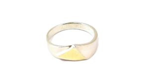 Damenring ohne Stein 925 AG bic. gelb/weiss