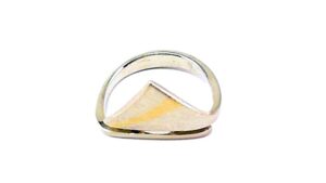 Damenring ohne Stein 925 AG bic. gelb/weiss