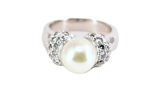 Damenring Perle 585 WG