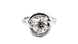 Damenring Einsteiner 925 Ag rhodiniert