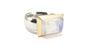 Damenring Einsteiner 925 AG bic. gelb/weiss