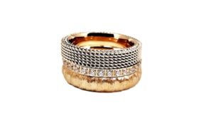 Damenring Mehrsteiner Kombinationsring Edelstahl