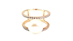 Damenring Perle 925 Ag Rosé vergoldet