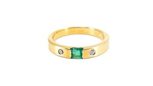 Damenring Mehrsteiner Bandring 750 GG