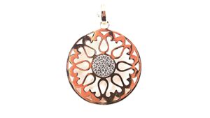 Anhänger Mehrsteiner Lebensblume 925 AG bic. rosé/weiss