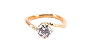 Damenring Einsteiner 925 AG gelb vergoldet