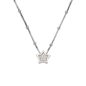 Collier mit Behang Stern 925 Ag rhodiniert