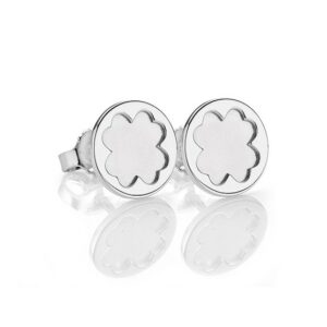 Ohrstecker ohne Stein Kleeblatt 925 Ag rhodiniert