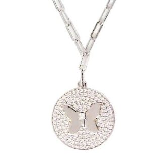 Collier mit Behang Schmetterling 925 Ag rhodiniert