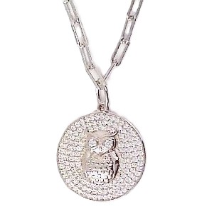 Collier mit Behang Eule 925 Ag rhodiniert