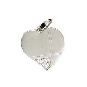 Gravurplatte Herz 925 Ag rhodiniert