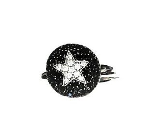 Damenring Mehrsteiner Stern 925 Ag rhodiniert