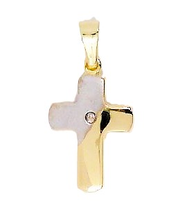 Anhänger Kreuz 333 GG/Rhodiniert