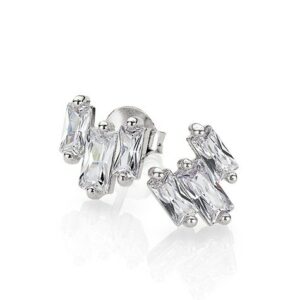 Ohrstecker Mehrsteiner 925 Ag rhodiniert