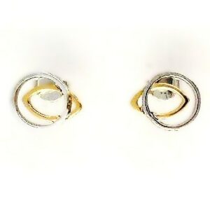 Ohrstecker ohne Stein 925 AG bic. gelb/weiss