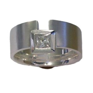 Damenring Einsteiner 925 Ag rhodiniert