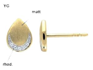 Ohrstecker Mehrsteiner 585 GG/Rhodiniert