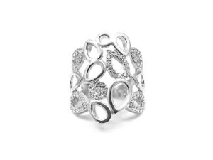 Damenring Mehrsteiner 925 Ag rhodiniert