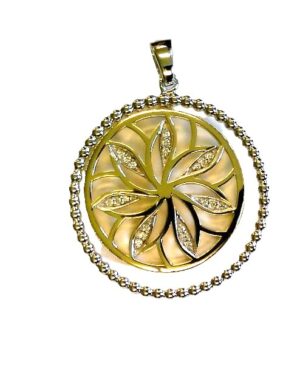 Anhänger Mehrsteiner Blume 925 AG bic. gelb/weiss