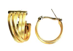 Creolstecker 925 AG bic. gelb/weiss